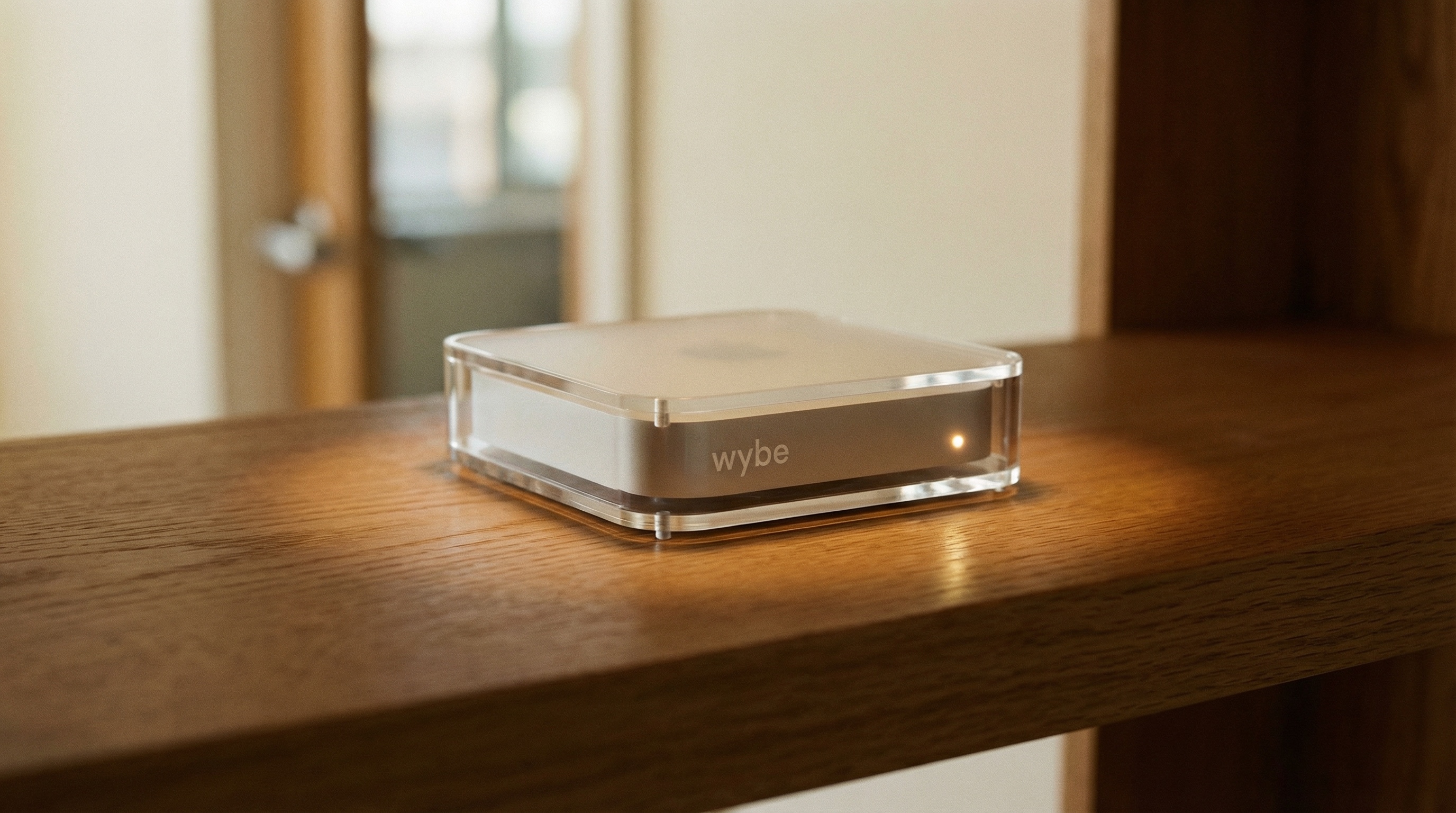 Wybe Node on a shelf — small, silent, always on